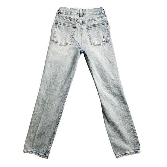 GAP Jeans Womens 26 Light Wash Cheeky Straight High Rise Distressed Denim - Picture 1 of 16